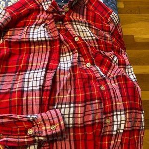 red plaid shirt